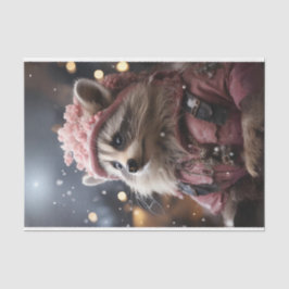 Papel De Seda Navidades Raccoon Chaqueta Rosa L.Facing Decoupage