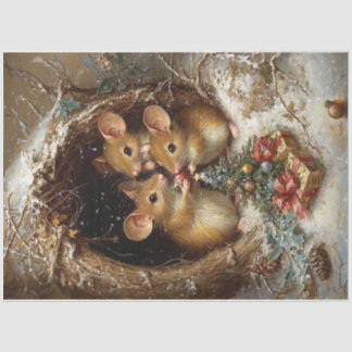 Papel De Seda Navidades ratones