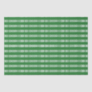 Papel De Seda Navidades rayados de encaje blanco y verde