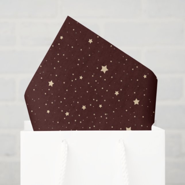 Papel De Seda Navidades Red and Gold Starry Night (Bolsa de regalo)