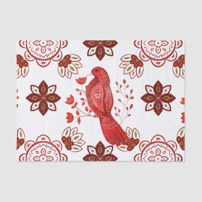 Papel De Seda Navidades Red Bird Nordic (Anverso)