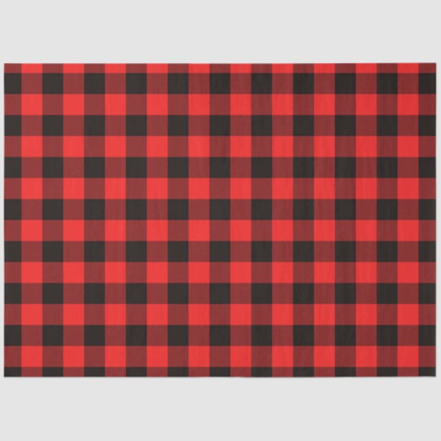 Papel De Seda Navidades Red Black Buffalo Checks Plaid (Anverso)