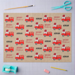 Papel De Seda Navidades Red Fire Truck Custom Name Kraft