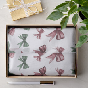 Papel De Seda Navidades Red Green Bows