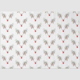 Papel De Seda Navidades Red Nosed Reindeer Pine Berries