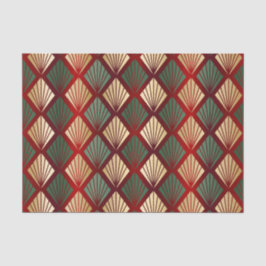 Papel De Seda Navidades Red Red Green Art Deco