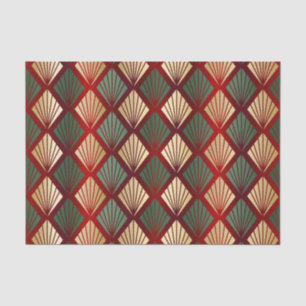 Papel De Seda Navidades Red Red Green Art Deco