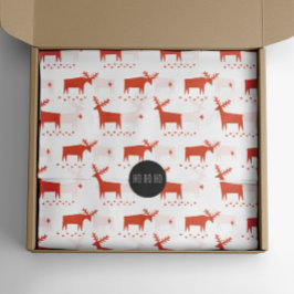 Papel De Seda Navidades renos. Patrón animal de bosque rojo