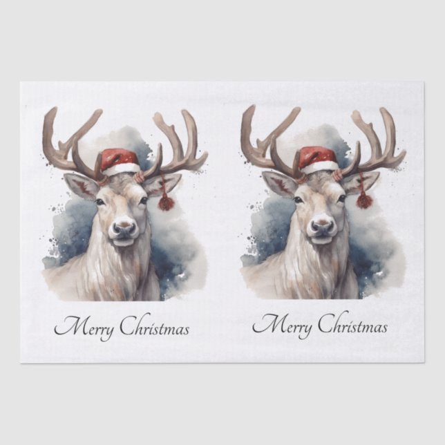 Papel De Seda Navidades renos, personalizable (Anverso)