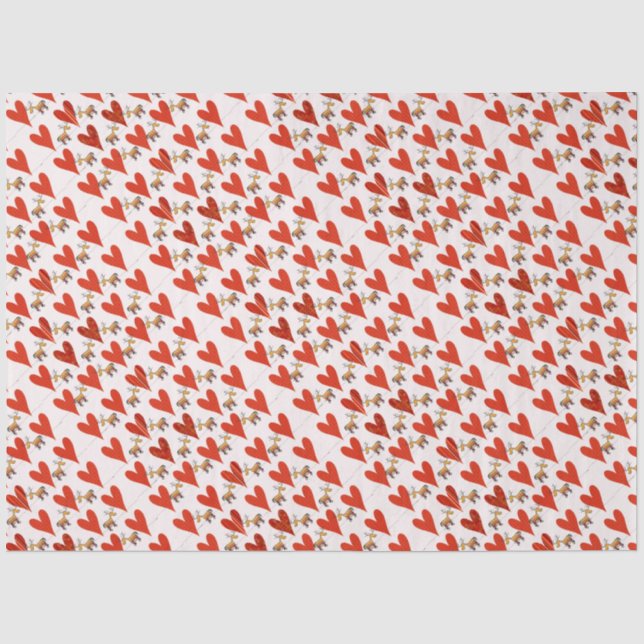 Papel De Seda Navidades renos y corazones (Anverso)