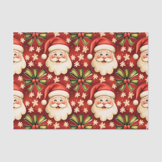 Papel De Seda Navidades retro de la época Santa Claus y arcos (Anverso)