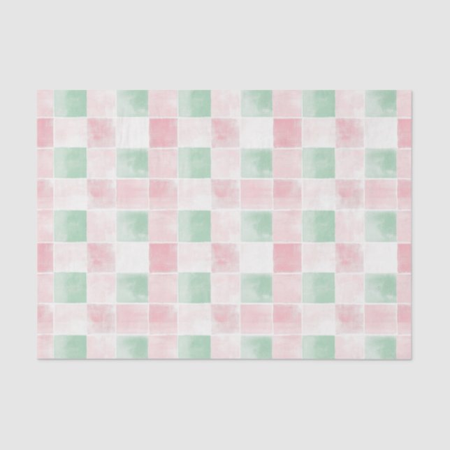 Papel De Seda Navidades Retro Pink Green Cute (Anverso)
