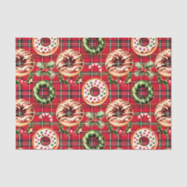 Papel De Seda Navidades Retro Rojo Donan Red Tartán Plaid