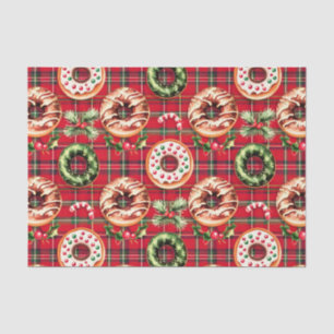 Papel De Seda Navidades Retro Rojo Donan Red Tartán Plaid