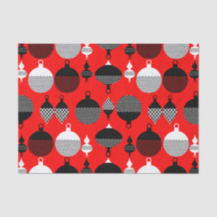Papel De Seda Navidades Retro Rojo Y Negro Ball Decorativo