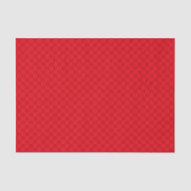 Papel De Seda Navidades ricos Rojo Moderno Patrón de Cheque Ajus (Anverso)