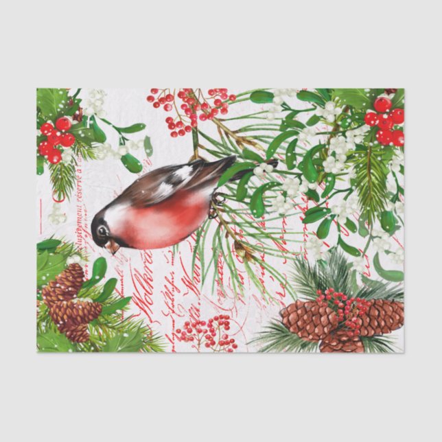 Papel De Seda Navidades Robin Tissue Paper (Anverso)