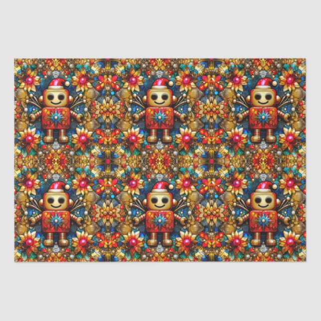 Papel De Seda ~ Navidades robóticos envueltos ~ (Anverso)