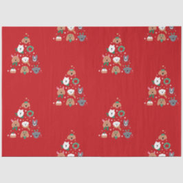 Papel De Seda Navidades rojos con temas de perro