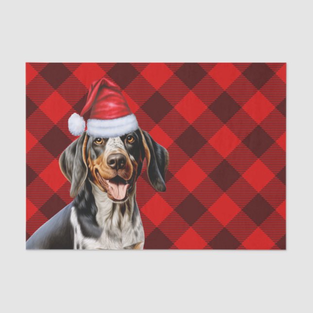 Papel De Seda Navidades rojos de búfalo y  de cola azul perro de (Anverso)