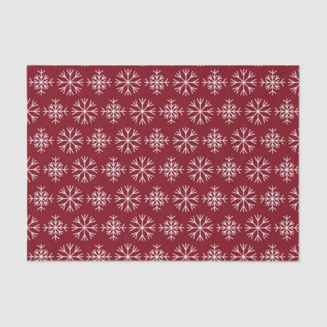 Papel De Seda Navidades rojos Snowflake (Anverso)