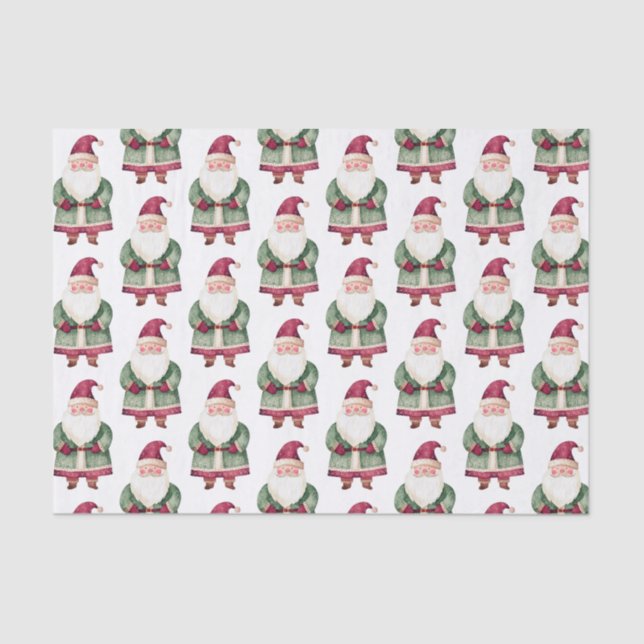 Papel De Seda Navidades rojos verdes Santa Claus (Anverso)
