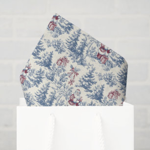 Papel De Seda Navidades rojos y azules Santa Toile