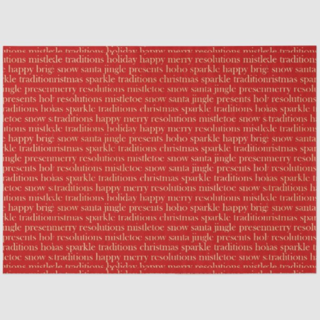 Papel De Seda Navidades rojos y de oro animan a los Navidades (Anverso)