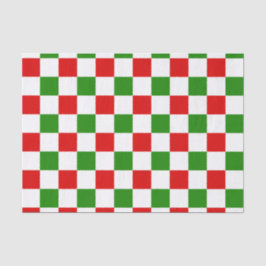 Papel De Seda Navidades rojos y verdes de tablero de ajedrez ret