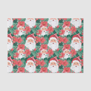 Papel De Seda Navidades Rojos y Verdes Preppy Santa