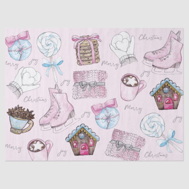 Papel De Seda Navidades rosados (Anverso)