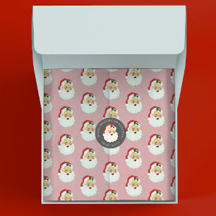 Papel De Seda Navidades rosados banales Santa Claus envolviendo