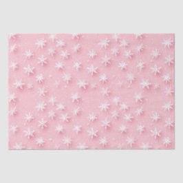 Papel De Seda Navidades rosados copos de nieve