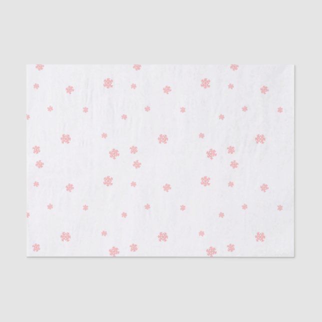 Papel De Seda Navidades rosados de copos de nieve (Anverso)