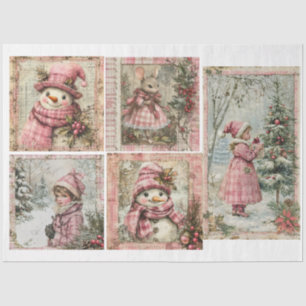 Papel De Seda Navidades rosados de época 2