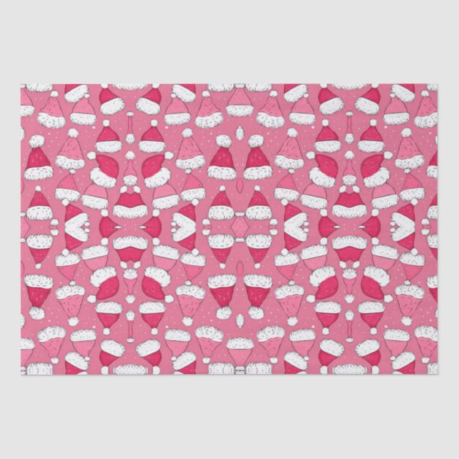 Papel De Seda Navidades rosados de Santa hat (Anverso)