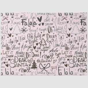 Papel De Seda Navidades rosados y negros modernos