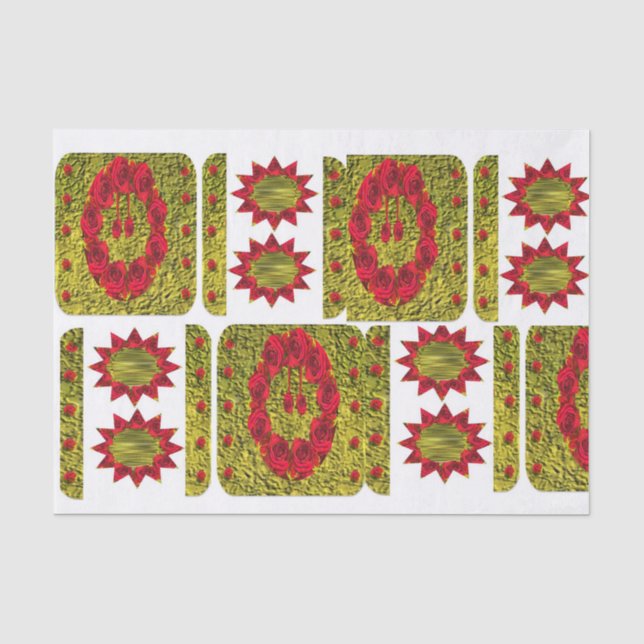 Papel De Seda Navidades Rosas Tissue Paper (Anverso)