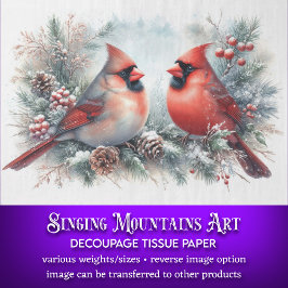 Papel De Seda Navidades rusos acuarela cardenales desinformación