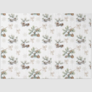 Papel De Seda Navidades rústicos de época Conos de pino