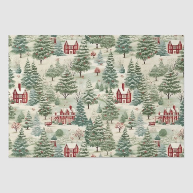 Papel De Seda Navidades rústicos de Woodland cuestan cosecha (Anverso)