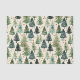 Papel De Seda Navidades Rústicos Pinos Forestales