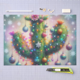Papel De Seda Navidades Saguaro Cactus Whimsical Decoupage