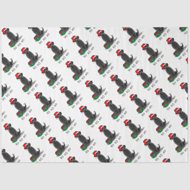Papel De Seda Navidades Santa Black Labrador Retriever Cute (Anverso)