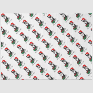 Papel De Seda Navidades Santa Boston Terrier (negro)