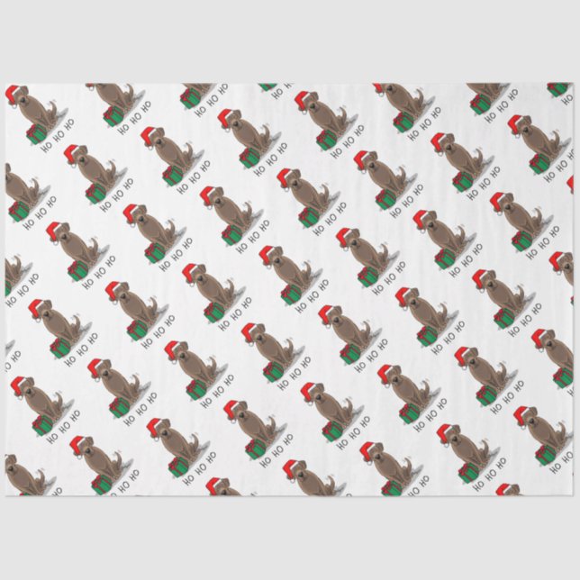 Papel De Seda Navidades Santa Chocolate Labrador Recupera curios (Anverso)