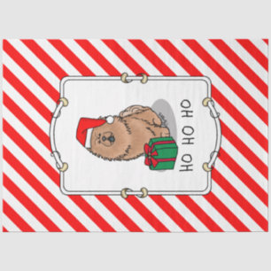 Papel De Seda Navidades Santa Chow Chow Dog (canela) Cute
