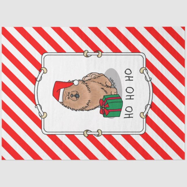 Papel De Seda Navidades Santa Chow Chow Dog (canela) Cute (Anverso)