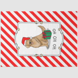 Papel De Seda Navidades Santa Claus Golden Retriever Dog Cute