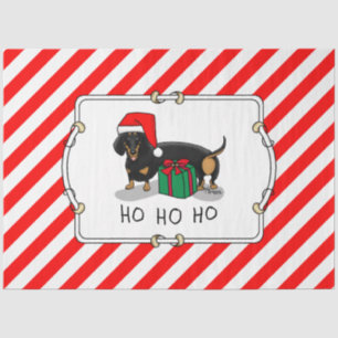 Papel De Seda Navidades Santa Dachshund (S black & tan) Gracioso